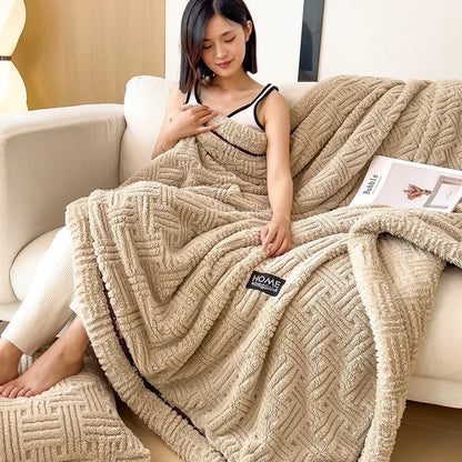 Soft Fleece Autumn/Winter Blanket for Bed and Sofa